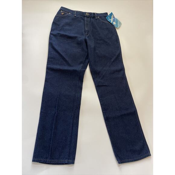 NEW VINTAGE Wrangler Misses REGULAR FIT Cotton Jeans Dark Wash Blue 18 1990s Y2K - Picture 1 of 15